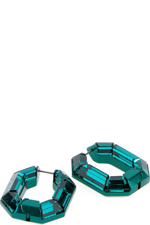 Swarovski for Men Swarovski Dark Green Crystal Lucent Earrings