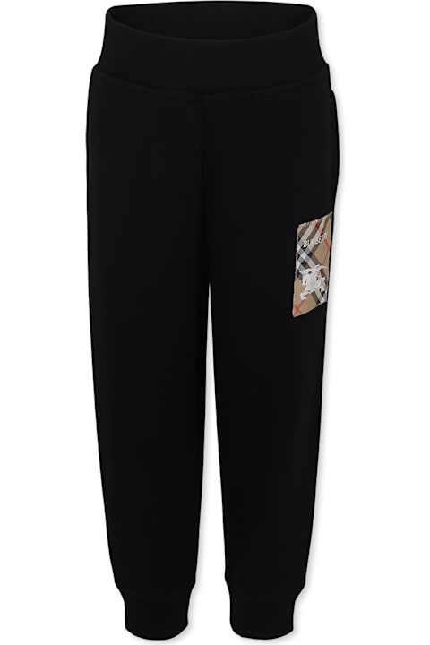 أدوات منزلية Burberry Black Trousers For Kids With Equestrian Knight