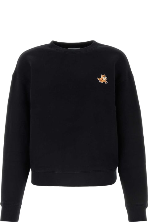 Maison Kitsuné Fleeces & Tracksuits for Women Maison Kitsuné Black Cotton Sweatshirt