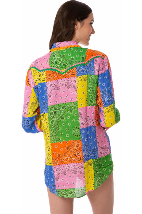 Fashion for Women MC2 Saint Barth Multicolour Bandanna Print Linen Shirt