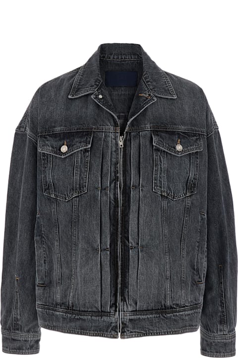 Juun.J for Women Juun.J Grey Jacket With Wide Notched Revers And Dropped Shoulders In Denim Man