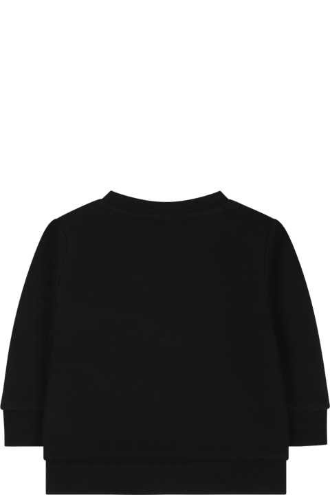 ベビーボーイズ Hugo Bossのニットウェア＆スウェットシャツ Hugo Boss Black Sweatshirt With Logo For Baby Boy
