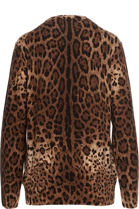 Sweaters for Women Dolce & Gabbana Animal Print Cashmere Sweater