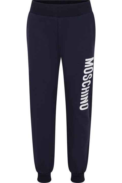 Moschino for Kids Moschino Blue Trousers For Kids With Logo