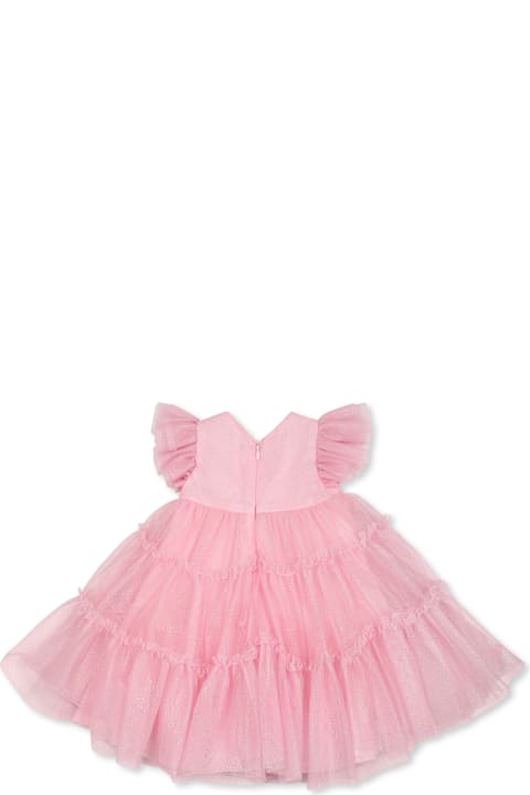 Homeware Monnalisa Pink Dress For Baby Girl With Roses