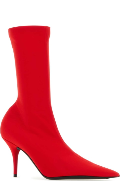 Balenciaga Boots for Women Balenciaga Red Fabric Knife Ankle Boots