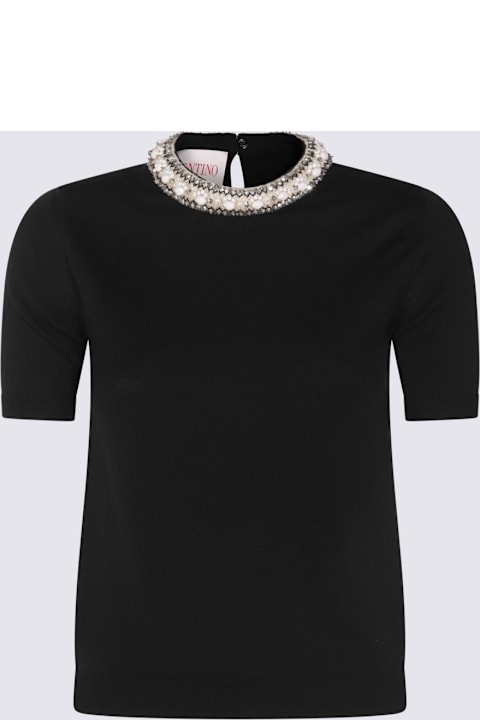 Valentino سترات لـ السيدات Valentino Black Wool Knitwear
