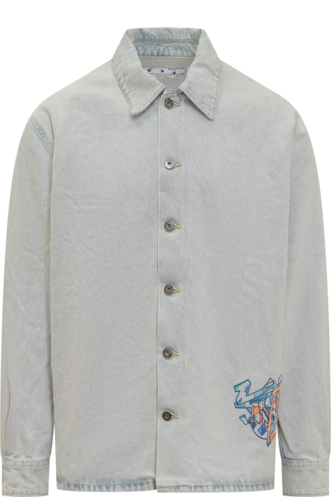 Buy Shirts Off-White Graffiti denim shirt (OMYD048S23DEN0014066)