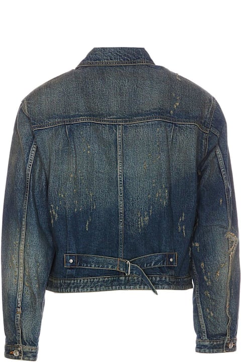 Givenchy for Men Givenchy 4g Plaque Distressed Denim Jacket