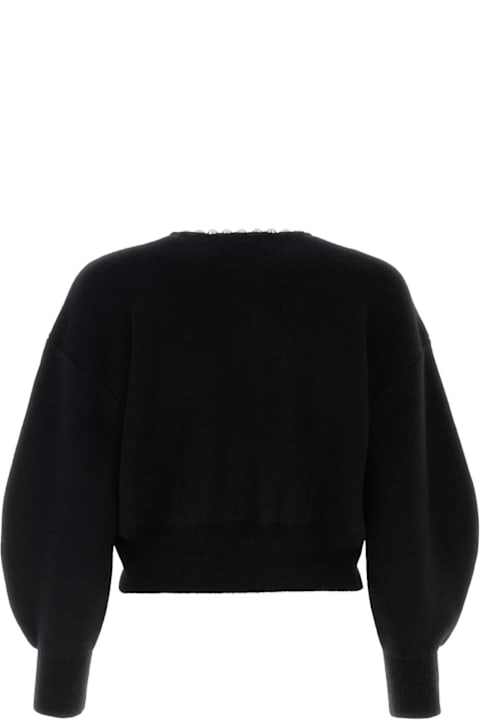 Alexander Wang for Women Alexander Wang Black Stretch Wool Blend Cardigan