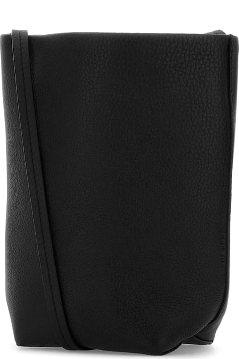 The Row for Kids The Row Black Leather N/s Park Crossbody Bag