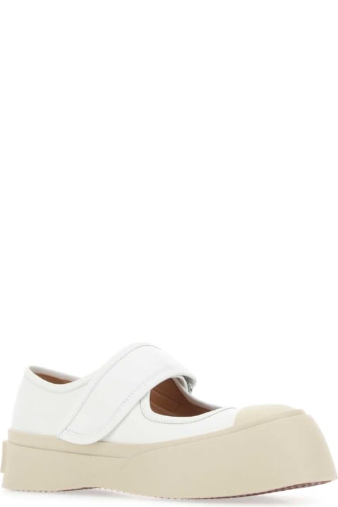 ウィメンズ新着アイテム Marni White Leather Mary Jane Sneakers