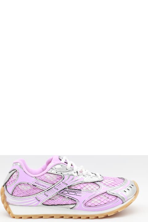 Bottega Veneta Pink And Silver Orbit Sneakers
