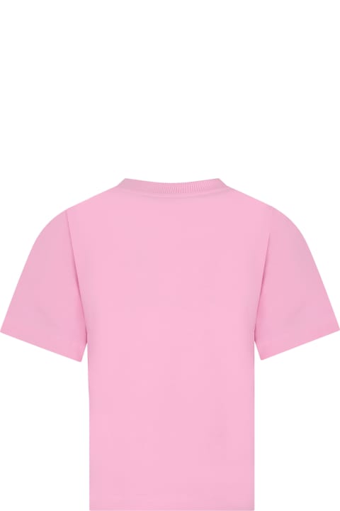 Moschino T-Shirts & Polo Shirts for Girls Moschino Pink T-shirt For Kids With Multicolor Print And Logo