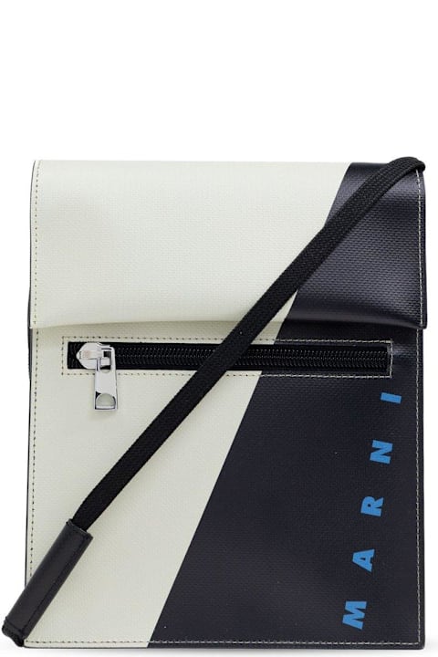 Marni حقائب الكتف لـ القسم الرجالي Marni Logo-printed Colour-block Shoulder Bag
