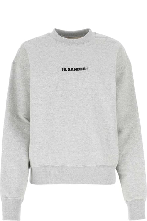 Jil Sander Fleeces & Tracksuits for Women Jil Sander Melange Grey Cotton Oversize Sweatshirt