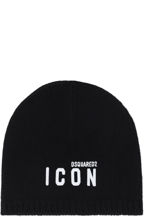 Dsquared2 Hats for Men Dsquared2 Icon Logo Embroidered Beanie