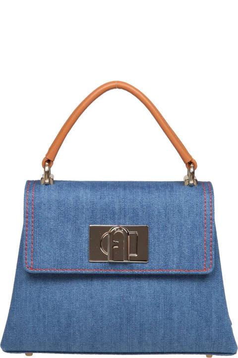 Fashion for Women Furla 1927 Mini Handbag In Blue Jeans Fabric