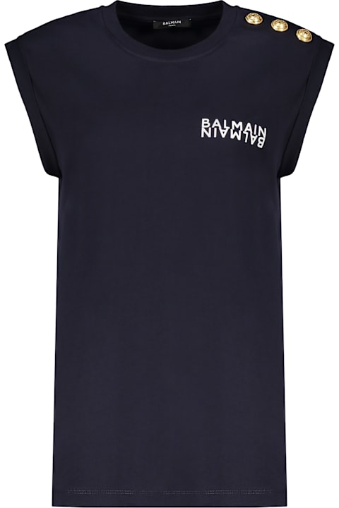 Balmain Cotton T-shirt With Logo