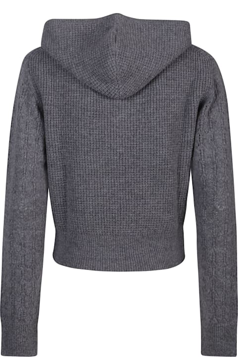 Victoria Beckham سترات لـ السيدات Victoria Beckham Hooded Pointelle Sweater