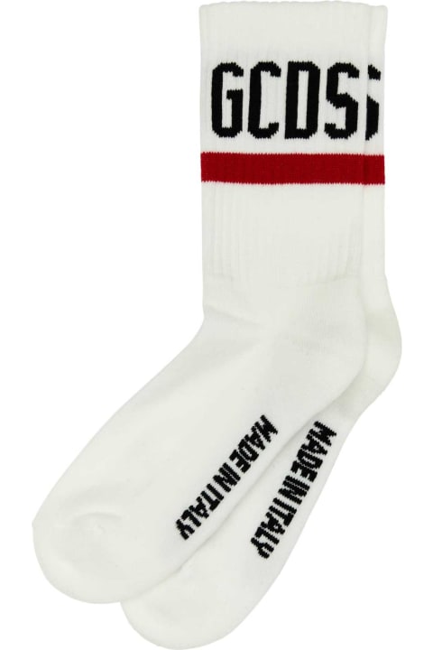 ウィメンズ GCDSのランジェリー＆パジャマ GCDS White Stretch Cotton Blend Socks