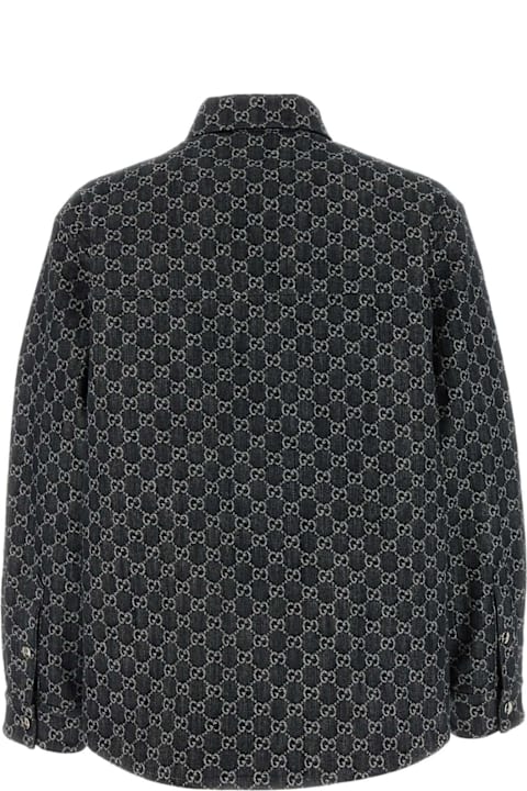 Homeware Gucci Embrodiered Denim Reversible Shirt