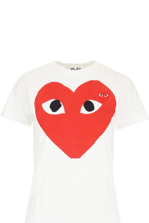 أدوات منزلية Comme des Garçons Play White T-shirt With Big Red Heart