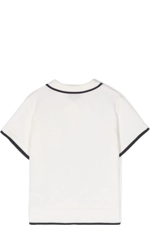 Fay T-Shirts & Polo Shirts for Boys Fay White Polo Shirt With Logo And Blue Stripes
