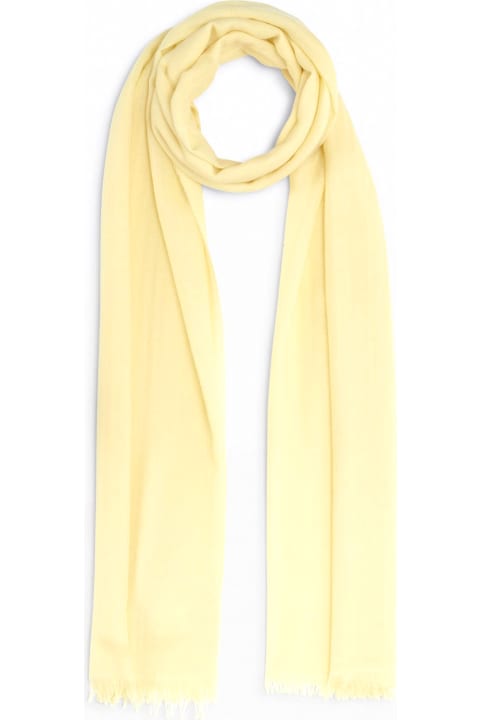 Scarves & Wraps for Women Fabiana Filippi Yellow Cashmere And Wool Yarn Pashmina