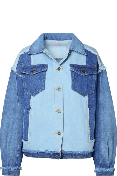 Chiara Ferragni Coats & Jackets for Women Chiara Ferragni Blue Cotton Jacket
