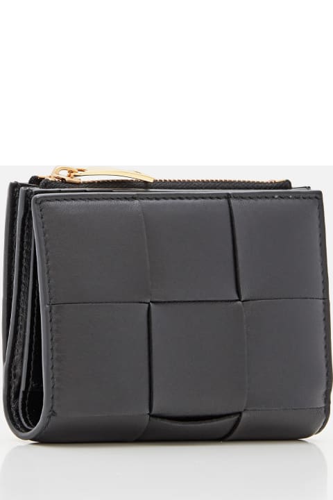 Small Bi-fold Leather Zip Wallet