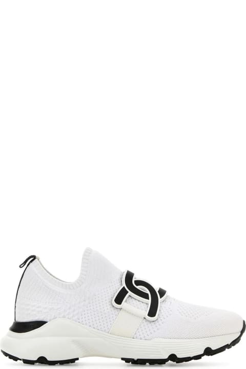Tod's for Women Tod's White Fabric Kate Slip Ons
