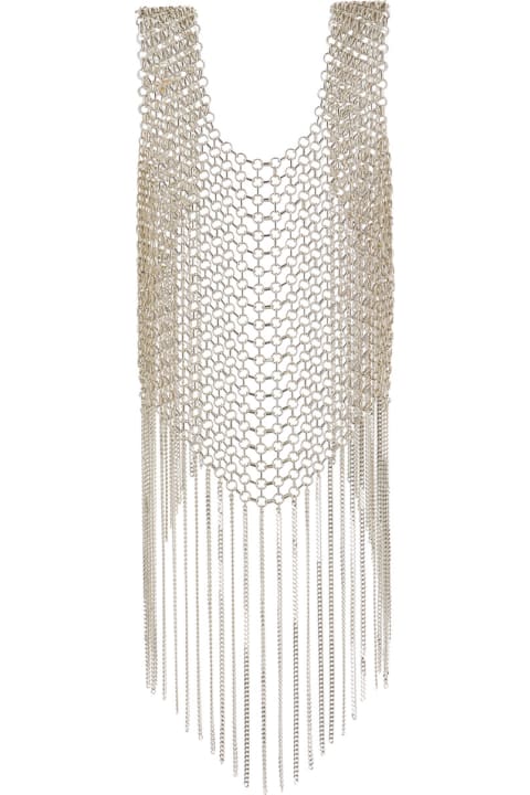Silvia Gnecchi for Women Silvia Gnecchi Silver-tone Vest With Fringes In Metal Mesh Woman