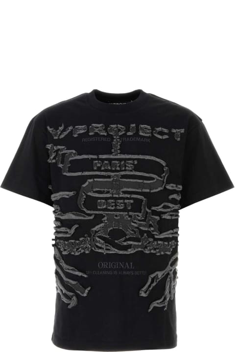 Y/Project Topwear for Men Y/Project Black Cotton T-shirt