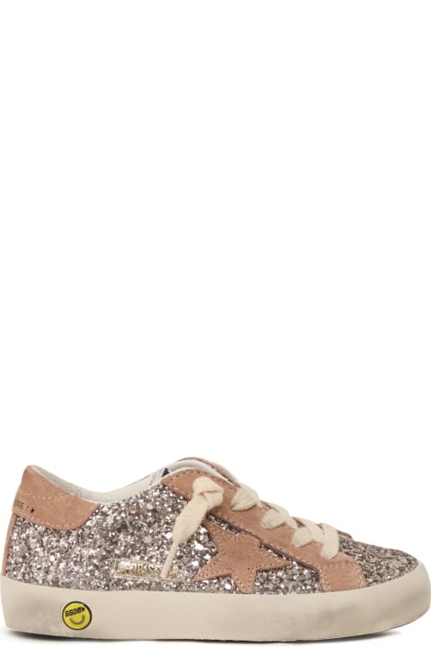 Shoes for Kids Golden Goose Super Star Glitter Upper Suede Star And Heel