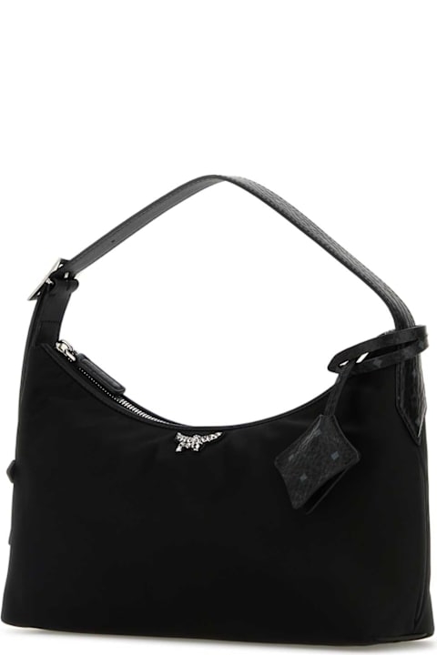 MCM for Women MCM Black Fabric Aren Shoulder Bag