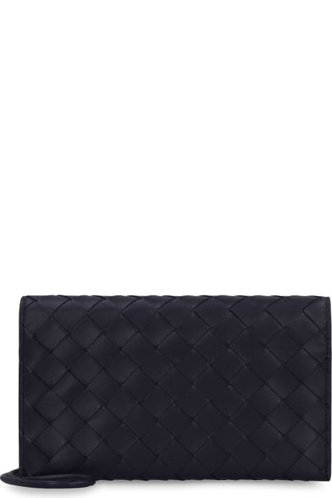 Leather Wallet With Shoulder Strap