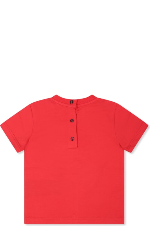 Fashion for Baby Boys Balmain Red T-shirt For Babykids With Logo