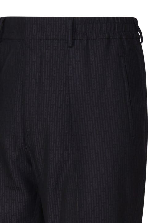 Fendi for Men Fendi Ff Stripes Jacquard Wool Trousers