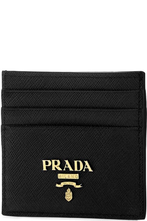 Prada Wallets for Women Prada Black Leather Card Holder
