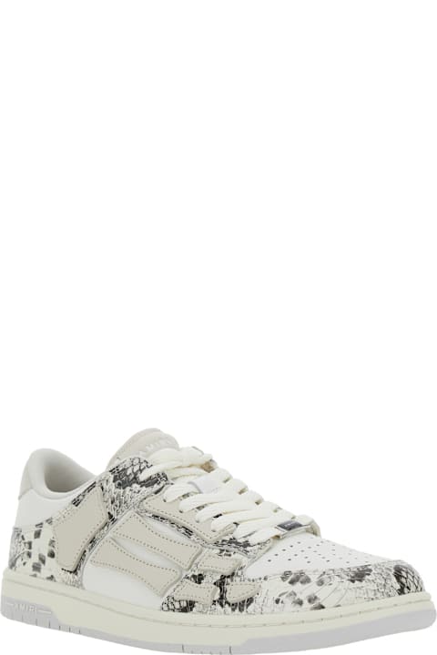 AMIRI Sneakers for Men AMIRI 'skull' Grey Low Top Sneakers With Skull Patch In Snake Printed Leather Man