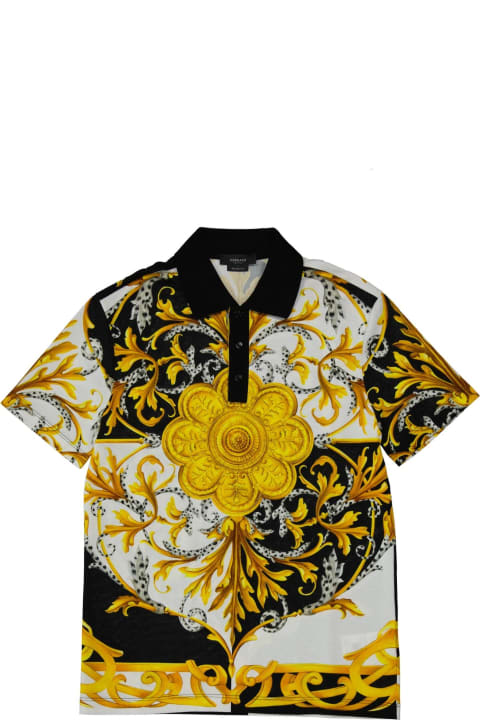 Versace Shirts for Men Versace Barocco Print Polo Shirt