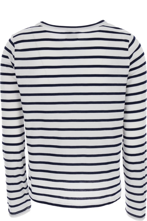 Allude Topwear for Women Allude White Striped Long Sleeve T-shirt In Cotton Woman