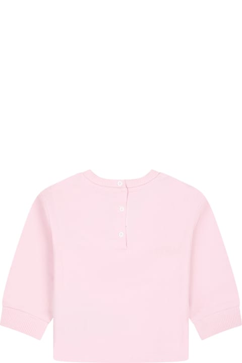 Topwear for Baby Boys Balmain Pink Sweatshirt For Baby Girl With Embroidered Logo