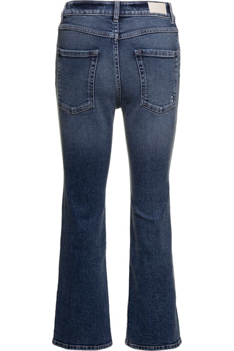 Black High-waisted Slightly Flared Jeans In Cotton Denim Woman
