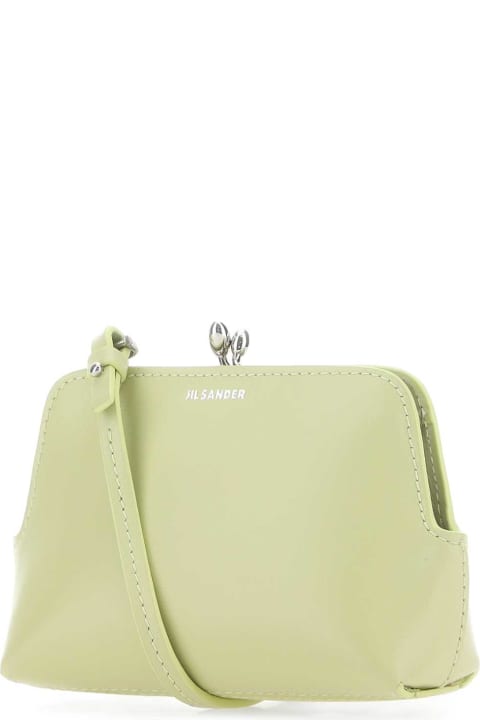 Jil Sander Shoulder Bags for Women Jil Sander Pastel Green Leather Micro Goji Crossbody Bag
