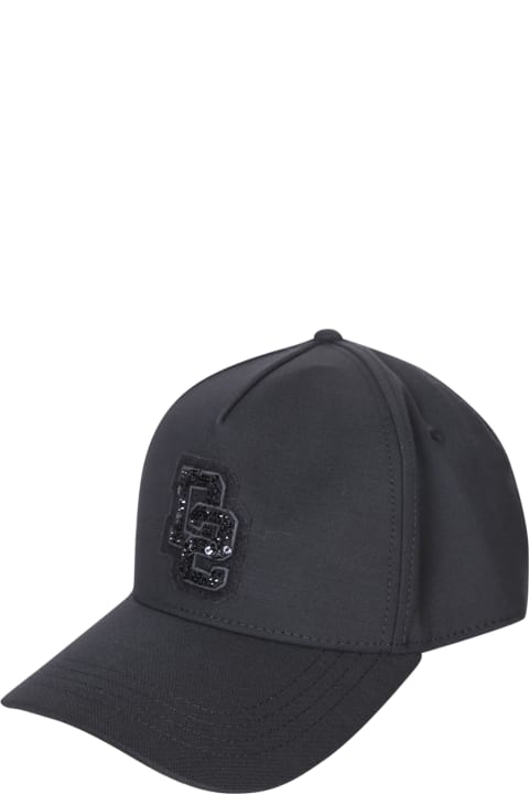 Dsquared2 Hats for Women Dsquared2 Logo Paill Black Baseball Cap