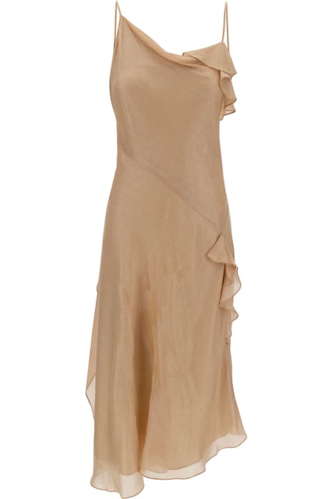 Victoria Beckham for Women Victoria Beckham Mini Loose Draped Dress With Ruches In Viscose Blend Woman
