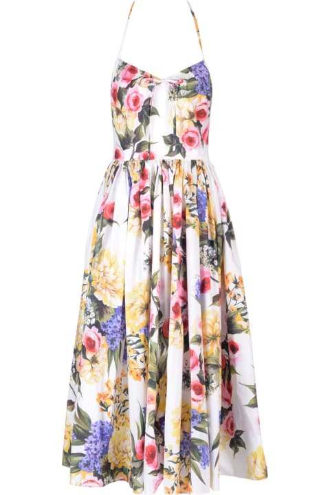 Dresses for Women Dolce & Gabbana Garden Print Cotton Poplin Dress