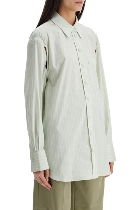 Christopher Esber Topwear for Women Christopher Esber Mint Green Cotton Shirt With White Stripes